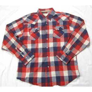Ditch Plains Men Western Pearl Snap Mid Weight Madras Classic Shirt Sz XXL (M95)